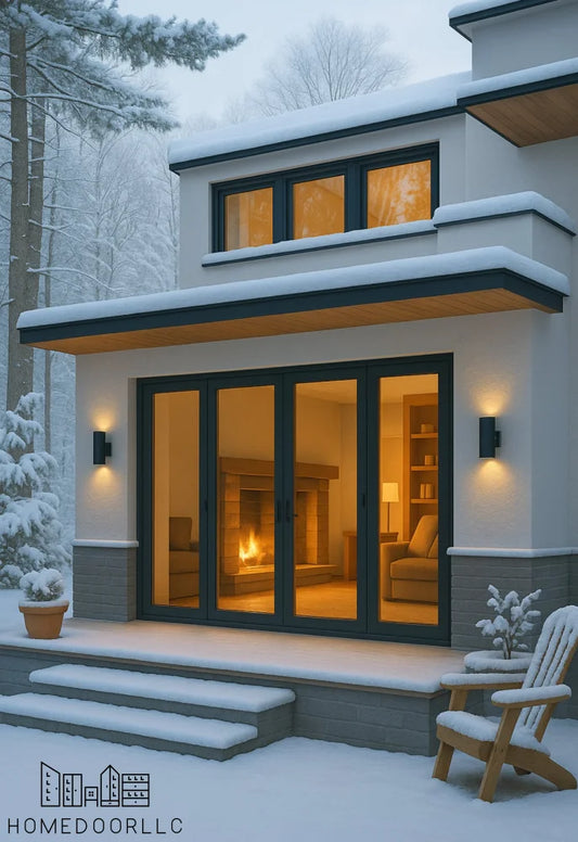 Aluminum Bifold Door 120″Wx96″H – OUT SWING FROM EXTERIOR VIEW Bifold