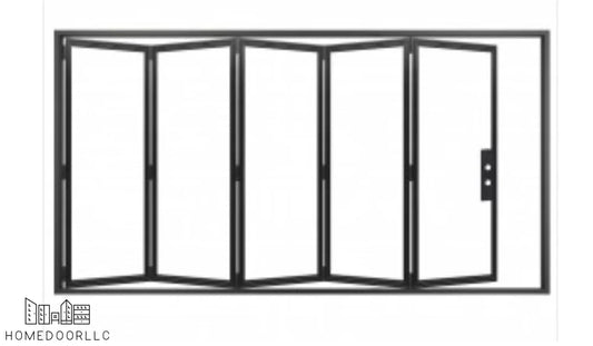 Aluminum Bifold Door 144″Wx80″H – OUT SWING FROM EXTERIOR VIEW Bifold