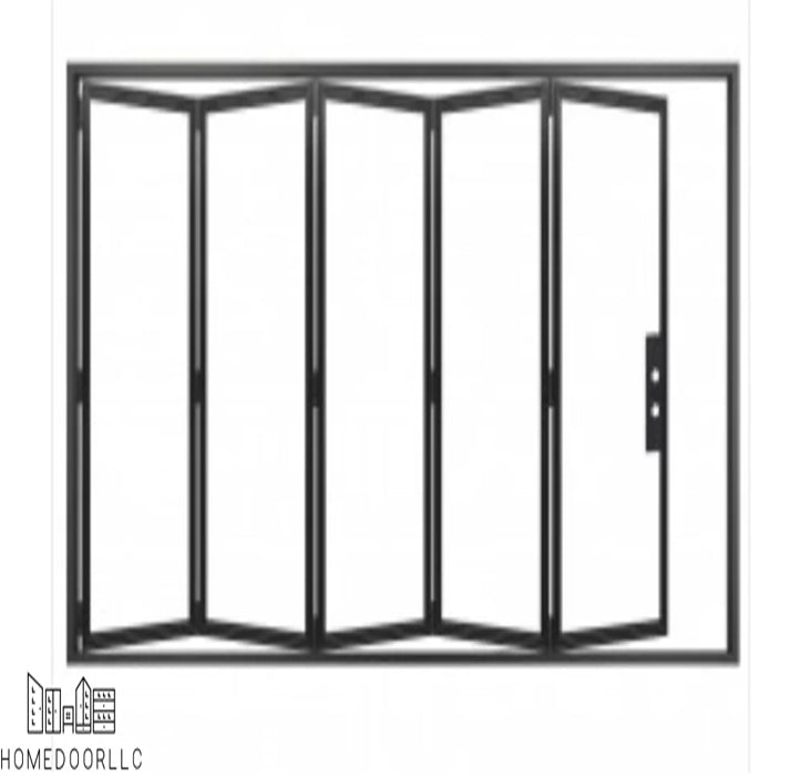 Aluminum bifold patio door 144W x 80H exterior view