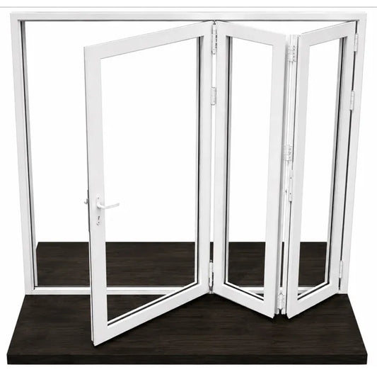 72W x 96H aluminum bifold door out swing exterior view