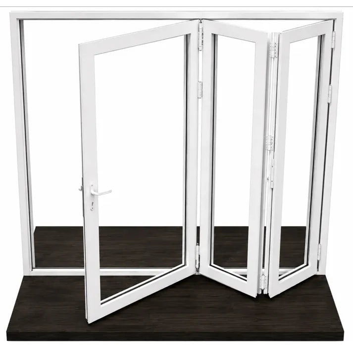 72W x 96H aluminum bifold door out swing exterior view