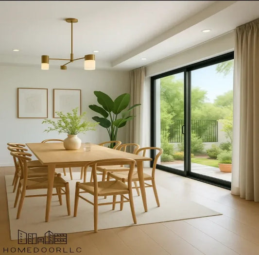 108W x 80H aluminum sliding door