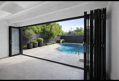 Aluminum Bifold Door 240″Wx80″H – OUT SWING FROM EXTERIOR VIEW