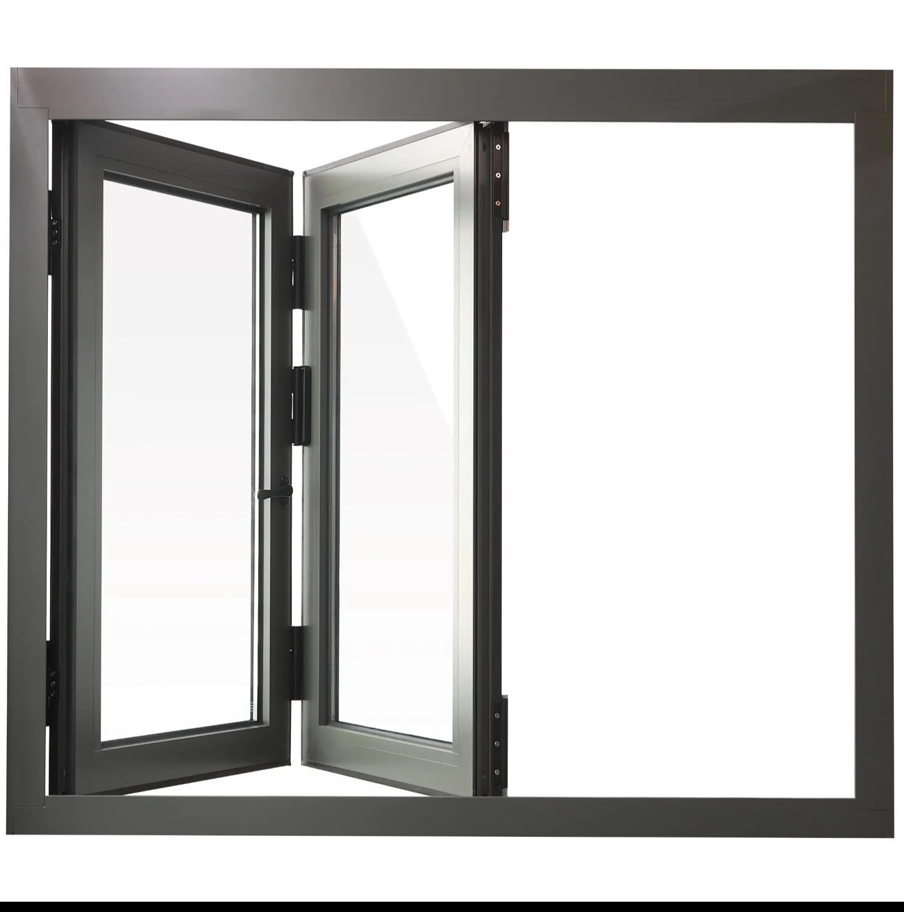 Aluminum Bifold Window 36″Wx36″H – OUT SWING FROM EXTERIOR VIEW
