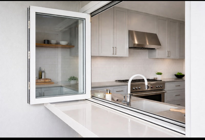 Aluminum Bifold Window 36″Wx36″H – OUT SWING FROM EXTERIOR VIEW