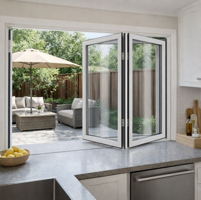 Aluminum Bifold Window 48″Wx36″H – OUT SWING FROM EXTERIOR VIEW