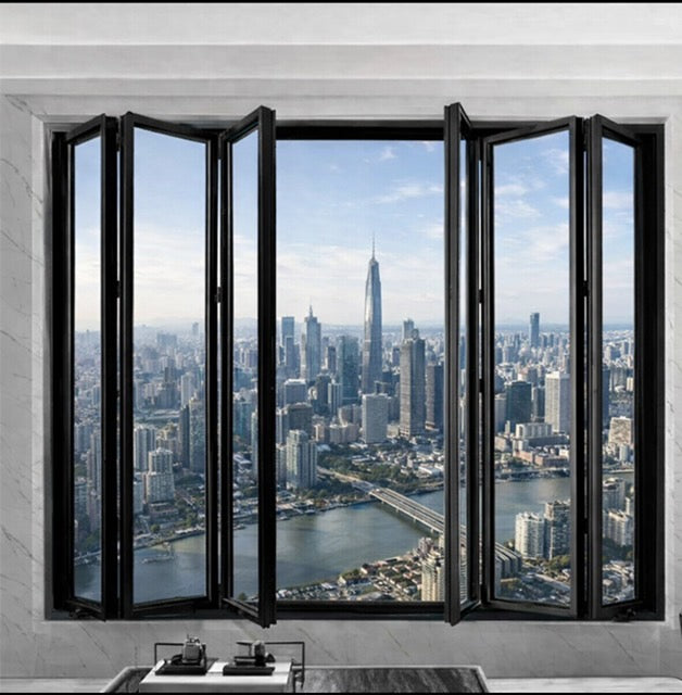 Aluminum Bifold Window 72″Wx42″H – OUT SWING FROM EXTERIOR VIEW