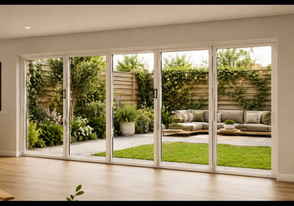 Aluminum Bifold Door 168″Wx96″H – OUT SWING FROM EXTERIOR VIEW