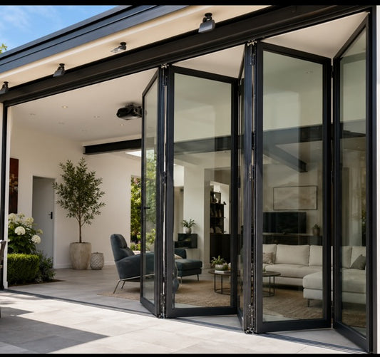 Aluminum Bifold Door 168″Wx80″H – OUT SWING FROM EXTERIOR VIEW