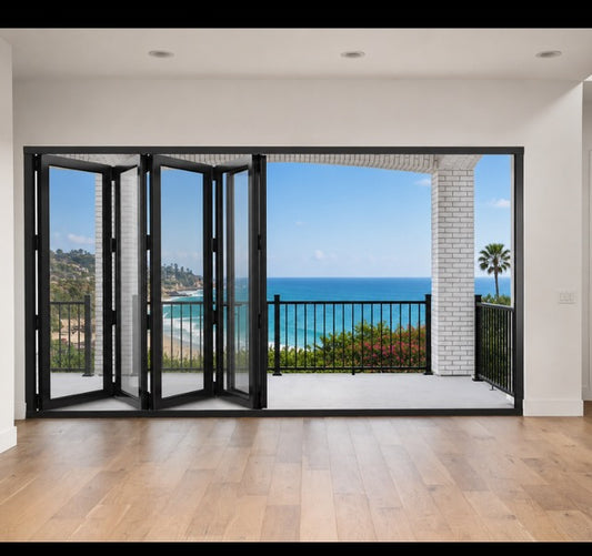 Aluminum Bifold Door 192″Wx96″H – OUT SWING FROM EXTERIOR VIEW