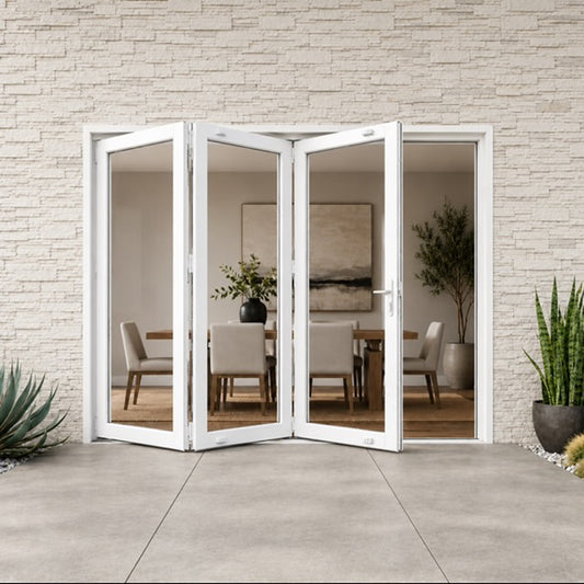 Aluminum Bifold Door 120″Wx80″H – OUT SWING FROM EXTERIOR VIEW