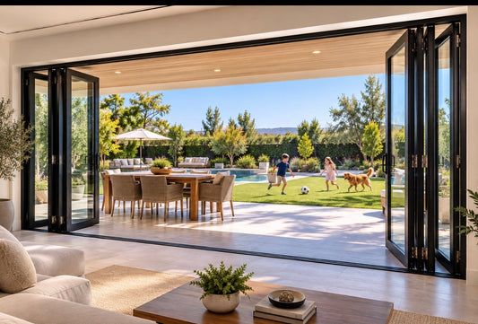 Aluminum Bifold Door 168″Wx96″H – OUT SWING FROM EXTERIOR VIEW