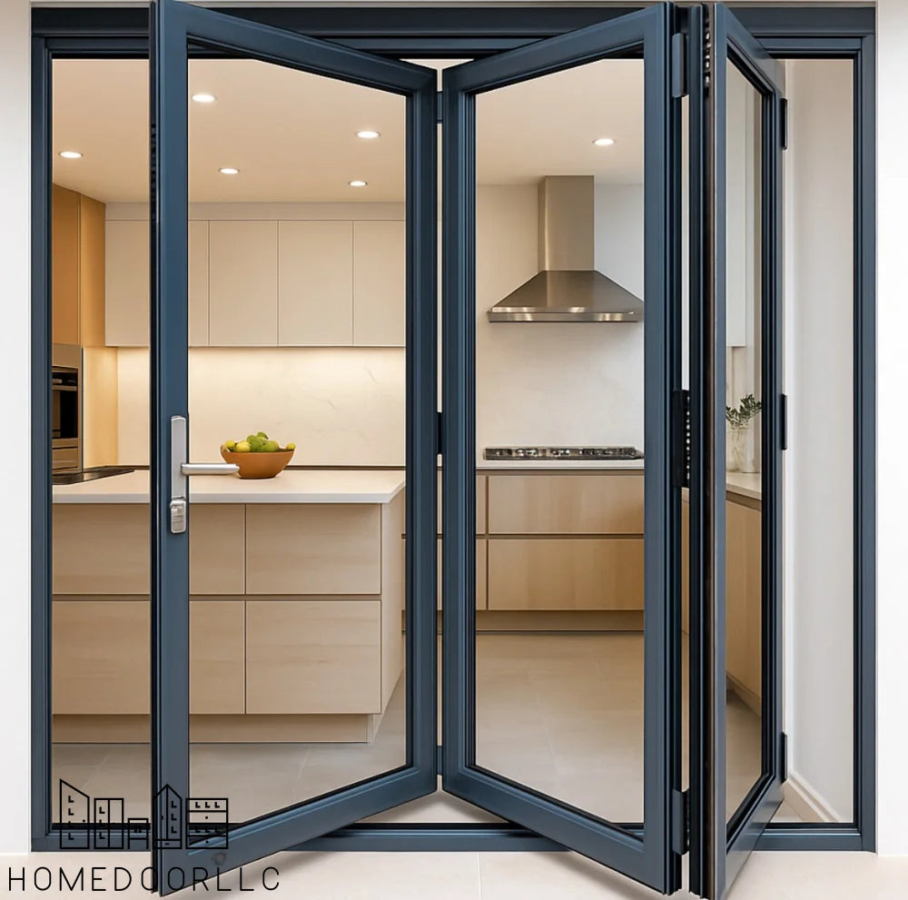 Aluminum Bifold Door 108″Wx96″H – OUT SWING FROM EXTERIOR VIEW Bifold