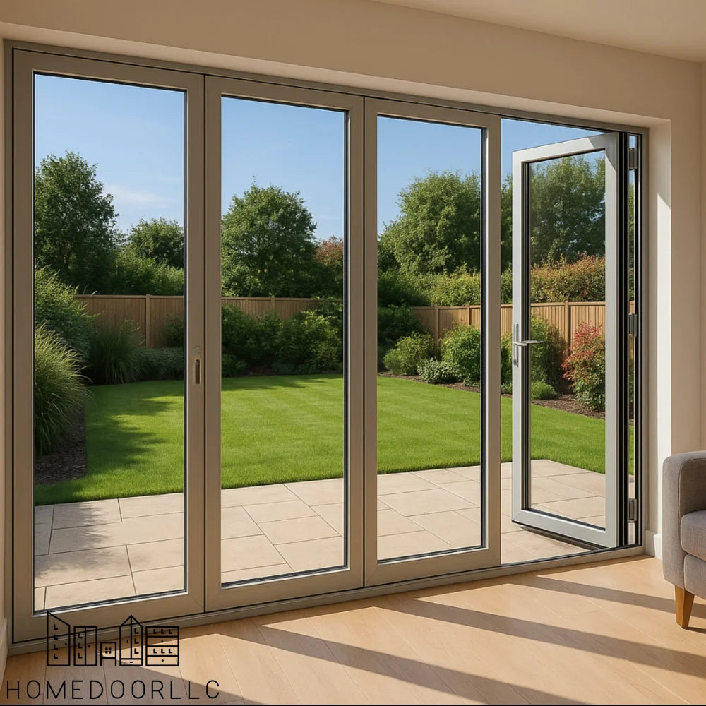 Aluminum Bifold Door 120″Wx80″H – OUT SWING FROM EXTERIOR VIEW Bifold