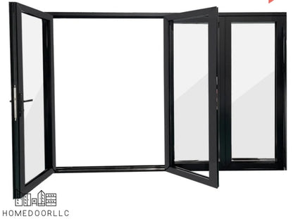 Aluminum Bifold Door 120″Wx80″H – OUT SWING FROM EXTERIOR VIEW Bifold