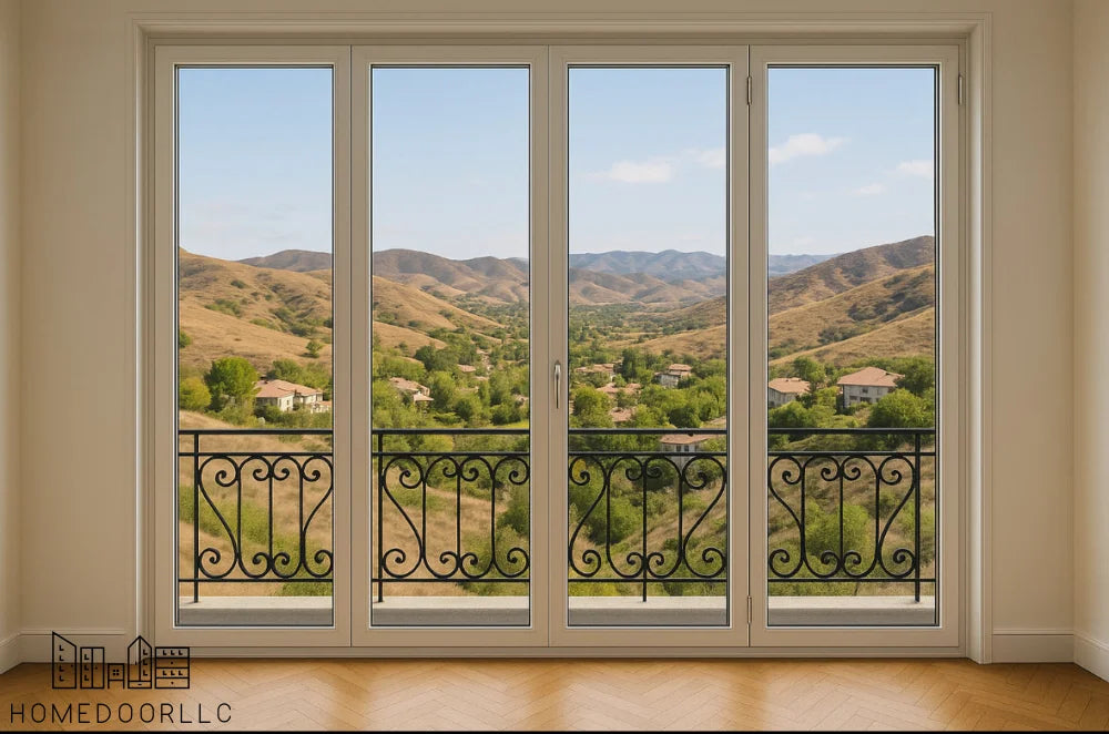 Aluminum Bifold Door 120″Wx96″H – OUT SWING FROM EXTERIOR VIEW Bifold