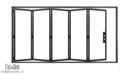 Aluminum Bifold Door 144″Wx80″H – OUT SWING FROM EXTERIOR VIEW Bifold