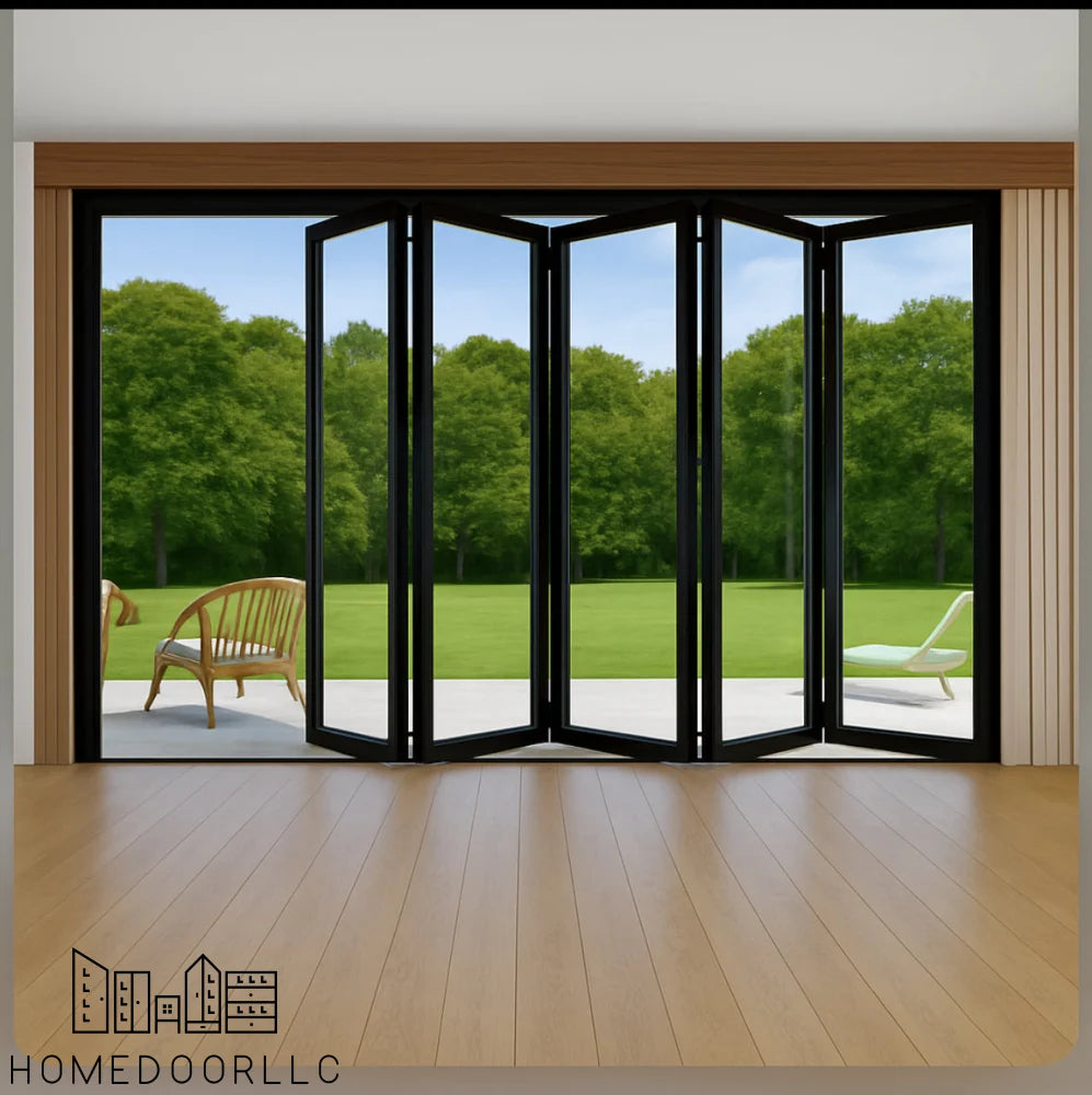 Aluminum Bifold Door 144″Wx96″H – OUT SWING FROM EXTERIOR VIEW Bifold