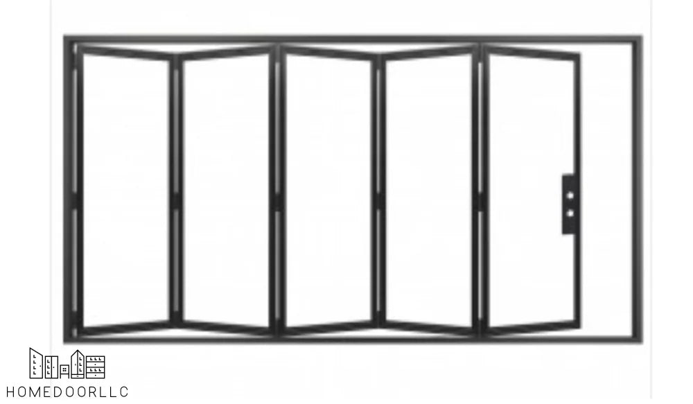 Aluminum Bifold Door 168″Wx80″H – OUT SWING FROM EXTERIOR VIEW Bifold