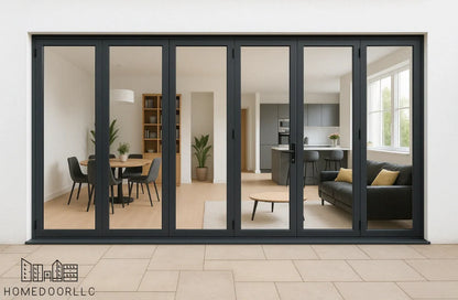 Aluminum Bifold Door 216″Wx80″H – OUT SWING FROM EXTERIOR VIEW Bifold