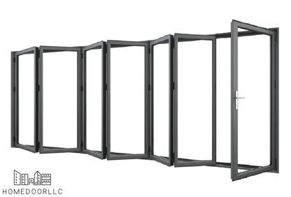 Aluminum Bifold Door 240″Wx80″H – OUT SWING FROM EXTERIOR VIEW Bifold