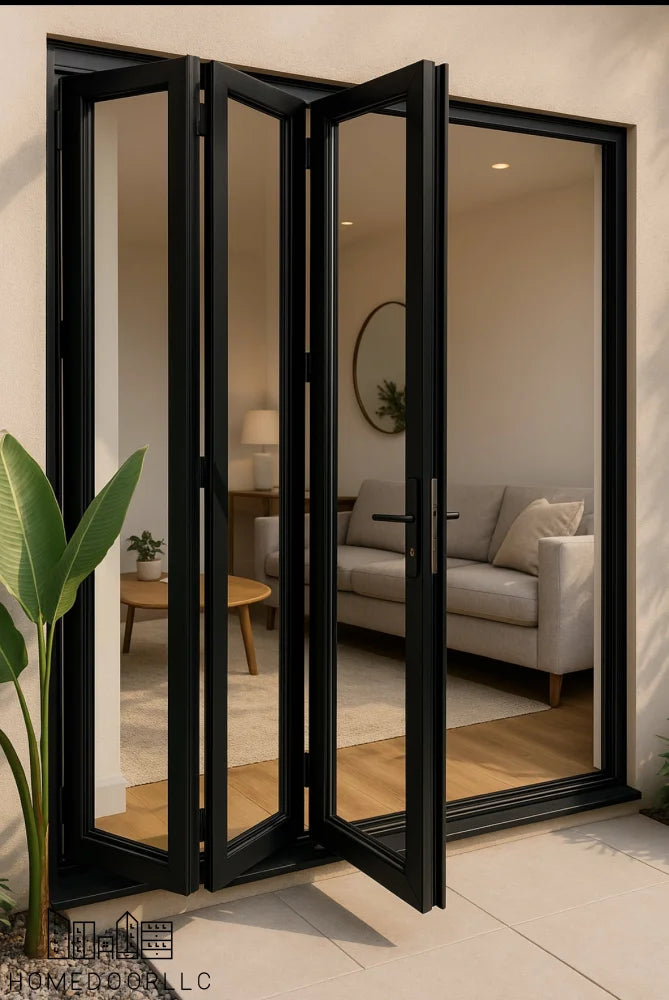 Aluminum Bifold Door 72″Wx80″H – OUT SWING FROM EXTERIOR VIEW Bifold