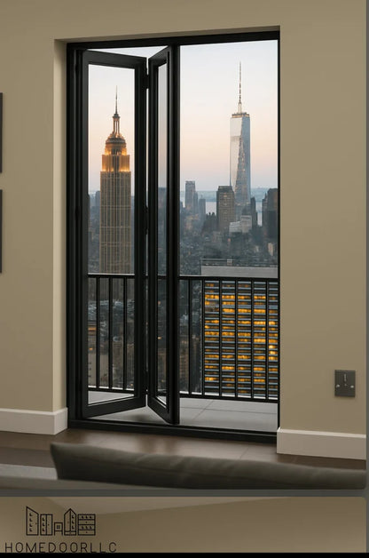 Aluminum Bifold Door 72″Wx96″H – OUT SWING FROM EXTERIOR VIEW Bifold