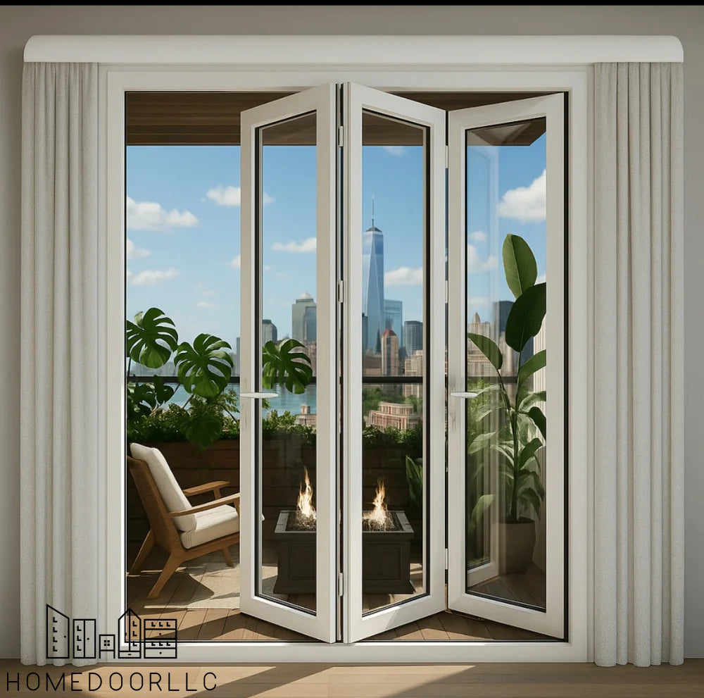 Aluminum Bifold Door 96″Wx80″H – OUT SWING FROM EXTERIOR VIEW Bifold