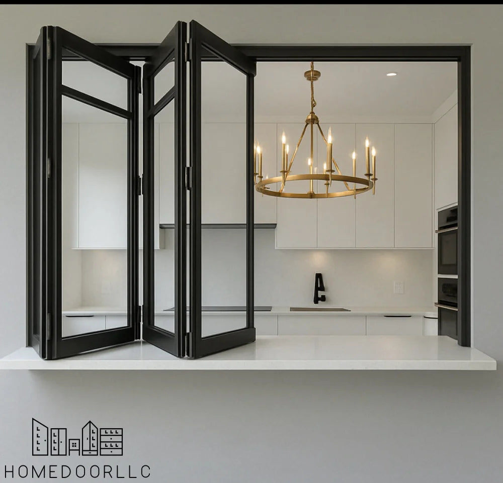 Aluminum Bifold Window 60″Wx48″H – OUT SWING FROM EXTERIOR VIEW