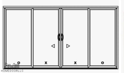 Aluminum Sliding Door 168″Wx96″H Sliding