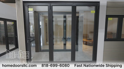 Aluminum Bifold Door  108″Wx80″H – OUT SWING FROM EXTERIOR VIEW