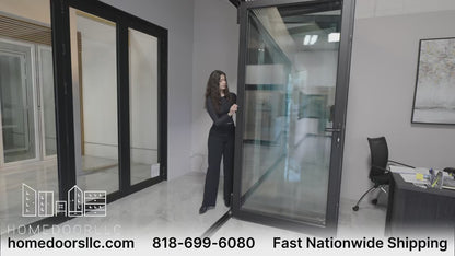 Aluminum Bifold Door 216″Wx80″H – OUT SWING FROM EXTERIOR VIEW