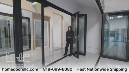 Aluminum Bifold Door 192″Wx80″H – OUT SWING FROM EXTERIOR VIEW