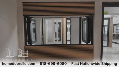 Aluminum Bifold Window 36″Wx36″H – OUT SWING FROM EXTERIOR VIEW